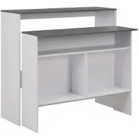 Helloshop26 Hoge tafel voor staand gebruik bar bistro met 2 witte tafelbladen 130 cm 0902035