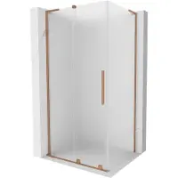 Mexen Velar L schuifbare douchecabine 120 x 85 , ijs, geborsteld koper - 871-120-085-33-65