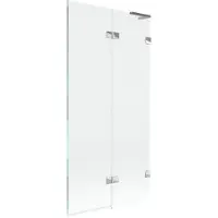 Mexen Lunar L tweevleugelig badschemscherm rechts 90 x 150 , transparant, chroom - 897L-090-100-01-00-P