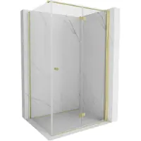 Mexen Mist-F inklapbare douchecabine rechts 100 x 85 , transparant, geborsteld goud - 8A6T-100-085-55-00-P