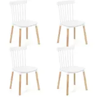 Helloshop26 Set van 4 Windsor stoelen 51,5 x 48 x 83 cm comfortabele zitting modern design