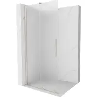 Mexen Velar schuifbare douchewand Walk-in 120 x 200 , matglas 8 mm, geborsteld nikkel - 871-120-000-33-97