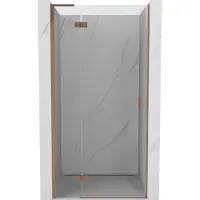 Mexen Mist-H L douchedeur scharnierend links 85 , transparant, geborsteld koper - 8A5L-085-000-65-00-L