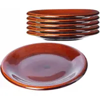 Kadax Eetborden, borden van klei met keramische laag, vaatwasmachinebestendige platte eetborden, serveerborden voor ontbijt, cake, desserts (klein, 6 stuks)