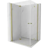 Mexen Mist-F Duo opklapbare douchecabine links 120 x 95 , transparant, goud - 8A6-120L-095P-50-00