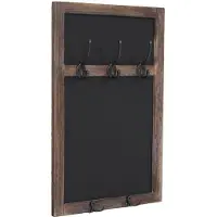 MCW Wandkapstok -C51, kapstok krijtbord, 5 haken 55x34cm ~ bruin, shabby