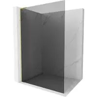 Mexen Kioto L douchewand Walk-in 90 x 200 , grafiet, goud geborsteld - 800-090-103-55-40
