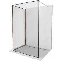 Mexen Kioto douchewand Walk-in 120 x 80 , zwart frame, roze goud - 800-120-212-60-70-080