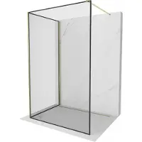 Mexen Kioto douchescherm Walk-in 110 x 110 , zwart frame, goud - 800-110-212-50-70-110