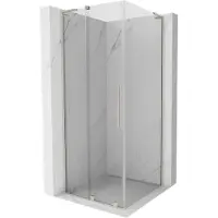 Mexen Velar L douchecabine schuifdeur 120 x 120 , transparant, geborsteld nikkel - 871-120-120-03-97