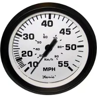 Faria Euro 55mph Speedometer Zwart