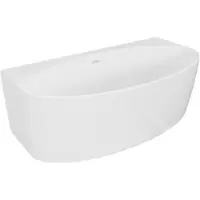 Mexen Bruna vrijstaande wandbad 150 x 82 , wit glans, witte overloop - 52731508200-20