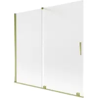 Mexen Velar badwand 2-delige schuif 170 x 150 cm, ijsbloem, goud - 896-170-000-31-50