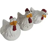 Typecat Decoratie van kippenhek, grappige boerderijkippenbeelden, decoratie van kippenhek van hars, standbeeld van echte dieren in de buitenlucht