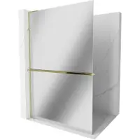 Mexen Kioto+ L Douchewand met plank Walk-in 80 x 200 , spiegel, goud - 800-080-123-50-50