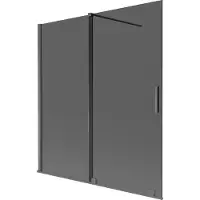 Mexen Velar 2-delige schuifbare badwand 150 x 150 , grafiet, geborsteld grijs - 896-150-000-41-66