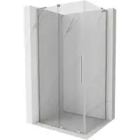 Mexen Velar L douchecabine schuifdeur 90 x 70 , transparant, geborsteld nikkel - 871-090-070-03-97