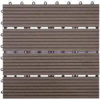 Mendler WPC hout vloertegel 11 stuks (L Coffee)