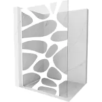 Mexen Kioto L douchewand Walk-in 110 x 200 , witte golf, wit - 800-110-103-20-97