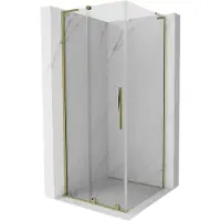 Mexen Velar L douchecabine schuifdeur 110 x 110 , transparant, goud - 871-110-110-03-50