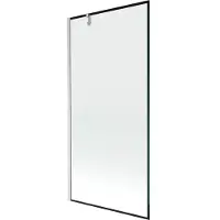 Mexen Next badwand paneel 1-delig 90 x 150 , zwarte lijst, geborsteld nikkel - 895-090-000-00-70-97