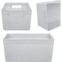 Kadax Lioni rechthoekige mand 25,5 x 16,5 x 12 cm lichtgrijs