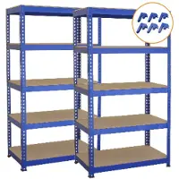 Monster Racking Monster rekken 2 x blauw rekken eenheid 5 Tier Garage opslag magazijn rekken 75 x 150 x 30cm