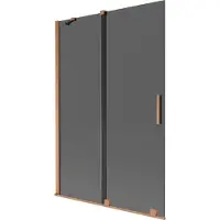 Mexen Velar badwand 2-delige schuif 120 x 150 , grafiet, geborsteld koper - 896-120-000-41-65