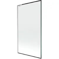 Mexen Next L badscherm voor badkuip 1-vleugelig 100 x 150 , zwart frame, geborsteld nikkel - 895-100-000-03-70-97