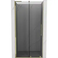 Mexen Velar L schuifdouchedeur 90 , grafiet, goud - 871-090-003-41-50