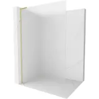 Mexen Kioto L douchewand Walk-in 120 x 200 , matglas, goud geborsteld - 800-120-103-55-30