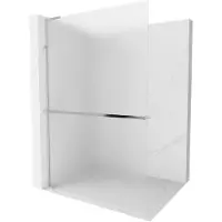 Mexen Kioto+ L douchewand met plank Walk-in 120 x 200 , ijsbloem, chroom - 800-120-123-01-30