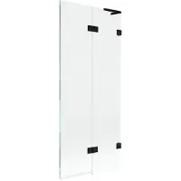 Mexen Lunar L badwand 2-delig rechts 80 x 150 , transparant, zwart - 897L-080-100-70-00-P