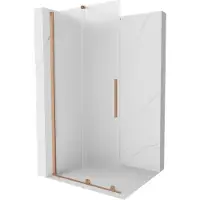 Mexen Velar schuifbare inloopdouchewand 70 x 200 , matglas 8 mm, geborsteld koper - 871-070-000-33-65