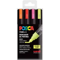 Posca Pc-5m 1.8-2.5mm 4 Fluorescent Markeerstift