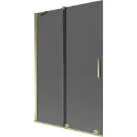 Mexen Velar badscherm 2-vleugelig schuifbaar 120 x 150 , grafiet, goud - 896-120-000-41-50