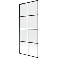 Mexen Next L badwand enkelvoudig 80 x 150 , zwart rooster, zwart - 895-080-000-03-77-70