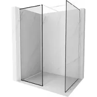 Mexen Kioto douchewand Walk-in 150 x 100 , zwart frame, wit - 800-150-202-20-70-100
