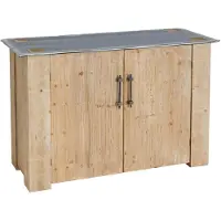 Mendler Dressoir -L76, ladekast, industrieel massief hout MVG-gecertificeerd 80x120x48cm, naturel met metaal look