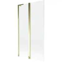 Mexen Mist L badscherm 2-delig 100 x 150 , transparant, goud - 8A9L-100-011-50-00