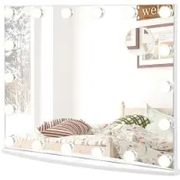 Helloshop26 Make-up spiegel - - 65x14x52,5 cm - 18 LED-lampen - Variabele intensiteit - 3X vergrotende spiegel