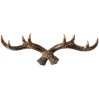 TAUOH Vintage hertengewei wandhaken - 28 cm gemonteerde kledinghanger kapstok sleutelhanger voor decoratieve haak, B