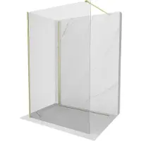 Mexen Kioto douchewand Walk-in 125 x 90 , transparant, goud geborsteld - 800-125-212-55-00-090