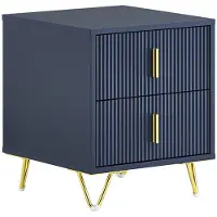 SoBuy Nachtkastje, nachtkastje met 2 laden, moderne bijzettafel voor slaapkamer en woonkamer, blauw, 40 x 40 x 47 cm FBT115-B
