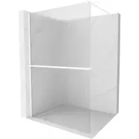 Mexen Kioto+ douchewand met plank Walk-in 70 x 200 , strepen, wit - 800-070-121-20-09