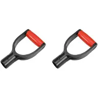 Torribaly 2X Plastic Spadehandgreep Schop D-Handgreep, 32 mm Binnendiameter Spade Sneeuwschephandgreep, Spade Sneeuwschep Graven (Rood)
