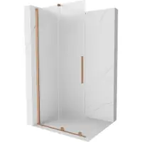 Mexen Velar schuifbare douchewand Walk-in 90 x 200 , matglas 8 mm, geborsteld koper - 871-090-000-33-65