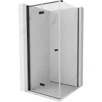 Mexen Mist-F inklapbare douchecabine links 80 x 80 , transparant, zwart - 8A6T-080-080-70-00-L