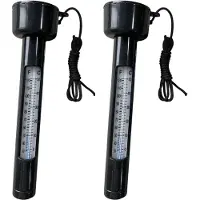 Semoic 2X Zwembadthermometer, Zwembadtemperatuurthermometer, Drijvend, Gemakkelijk Afleesbaar, voor Binnen- en Buitenzwembaden en Spa'S