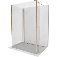 Mexen Kioto douchewand Walk-in 120 x 110 x 30 , transparant, geborsteld koper - 800-120-110-221-65-00-030